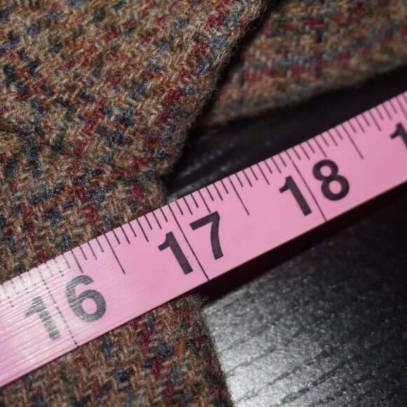 Vintage 70s ILGWU Plaid Suede Leather Elbow Pads Pure Wool Blazer Small 6 - Picture 7 of 8